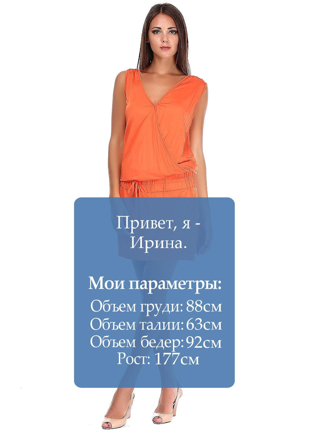 Оранжевое кэжуал платье Miss Sixty однотонное