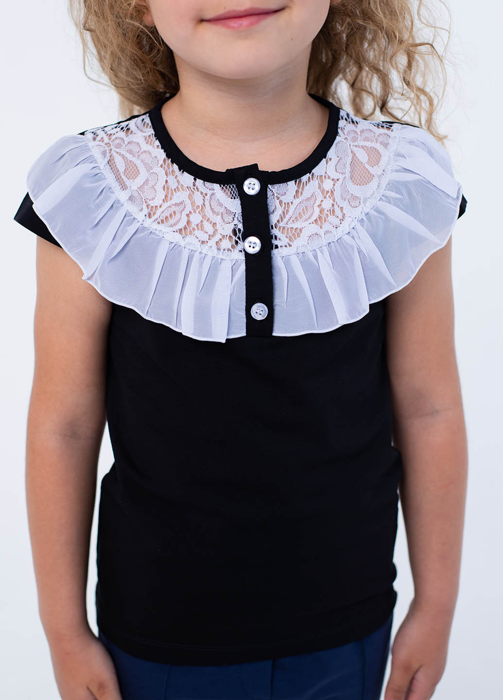 Черная однотонная блузка Vidoli летняя