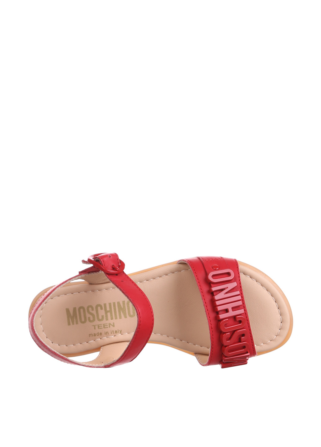 Красные босоножки Moschino с металлическими вставками