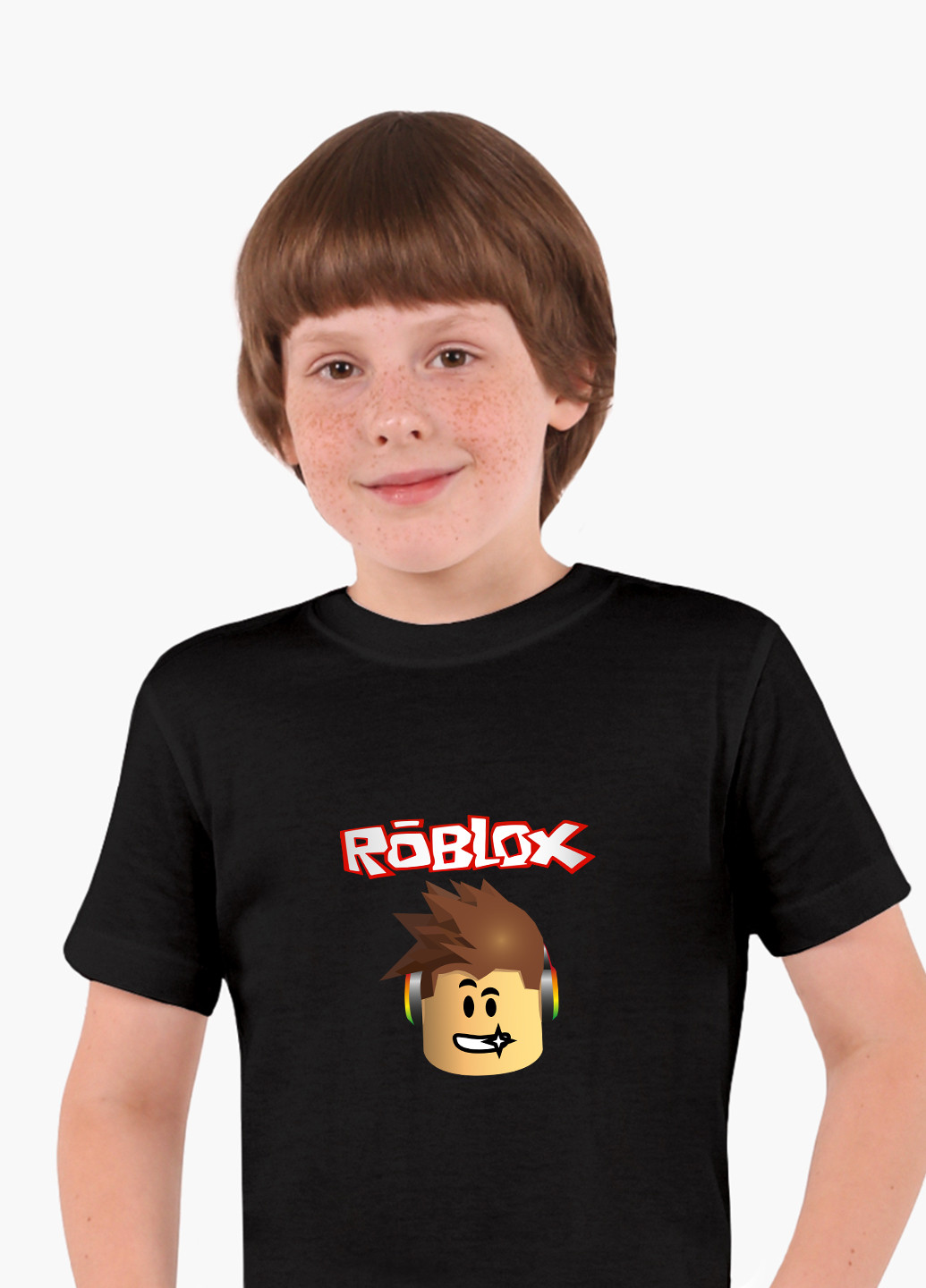 Черная демисезонная футболка детская роблокс (roblox)(9224-1713) MobiPrint
