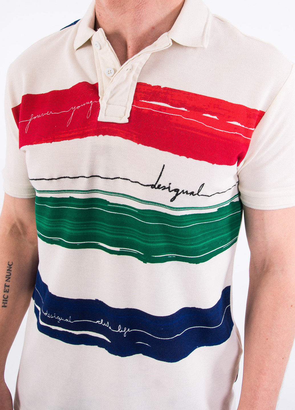 Цветная футболка-поло для мужчин Desigual с абстрактным узором
