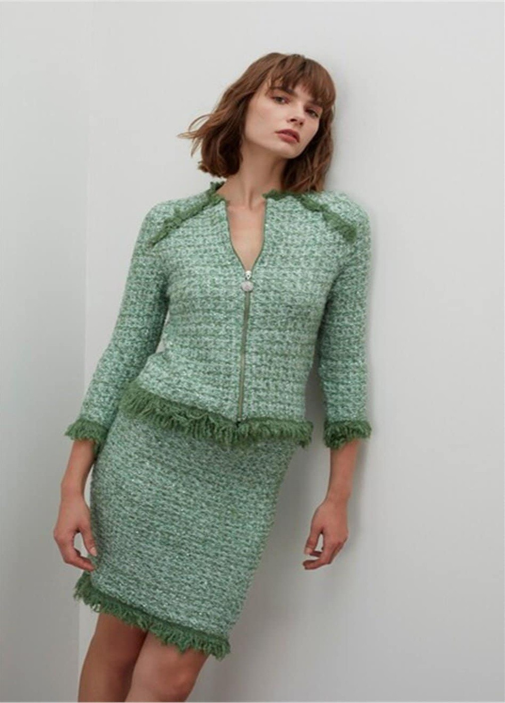 Светло-зеленая кэжуал меланж юбка Join Us