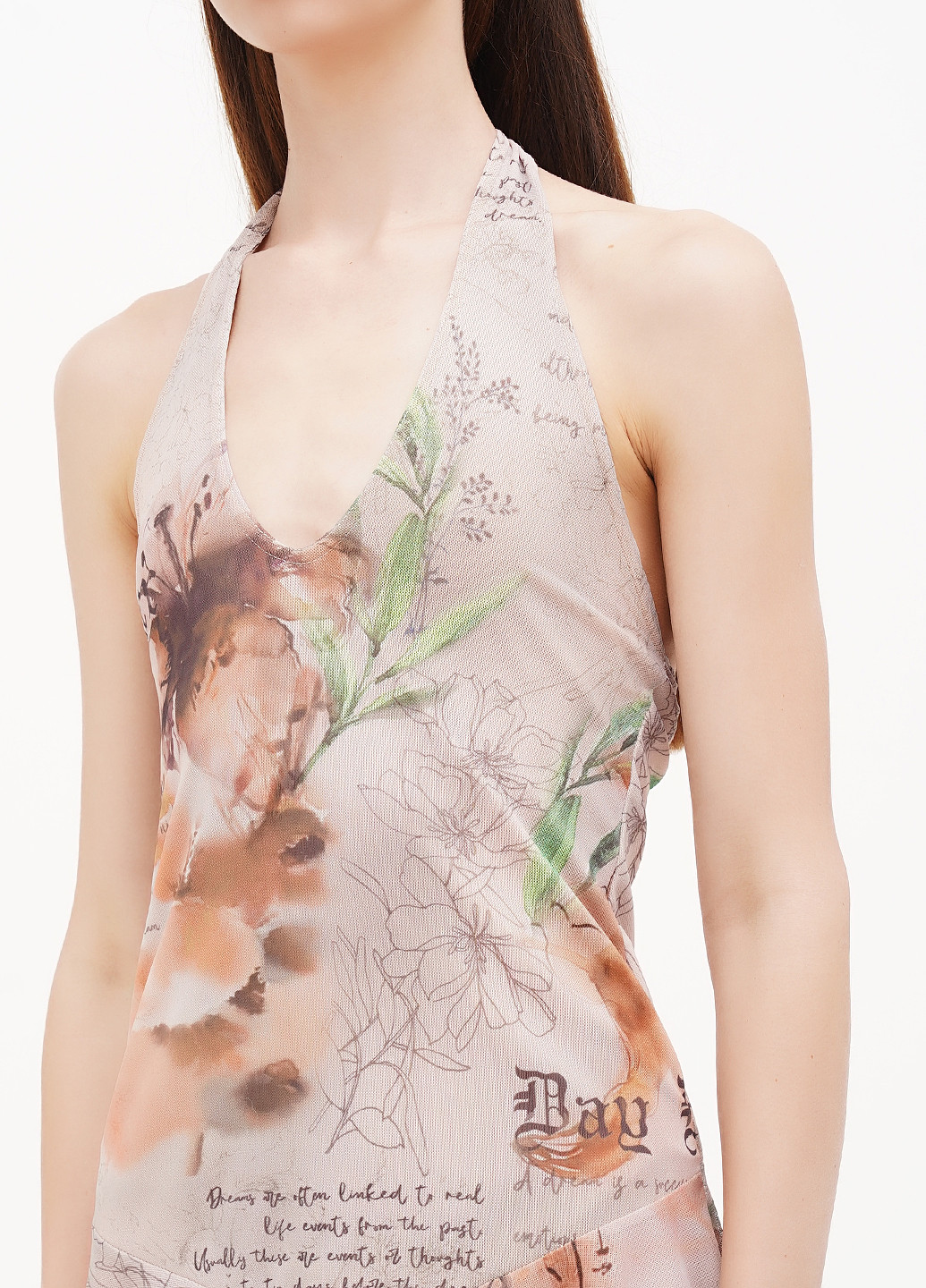 Бежевое пляжное платье PrettyLittleThing с рисунком