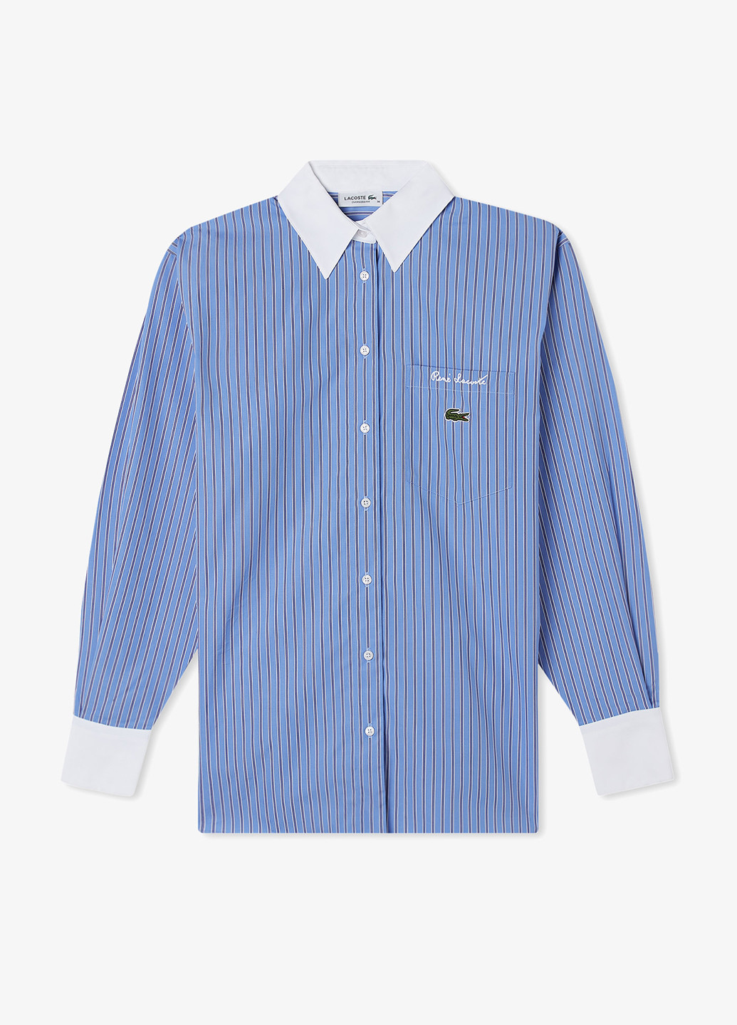 Голубой кэжуал рубашка в полоску Lacoste