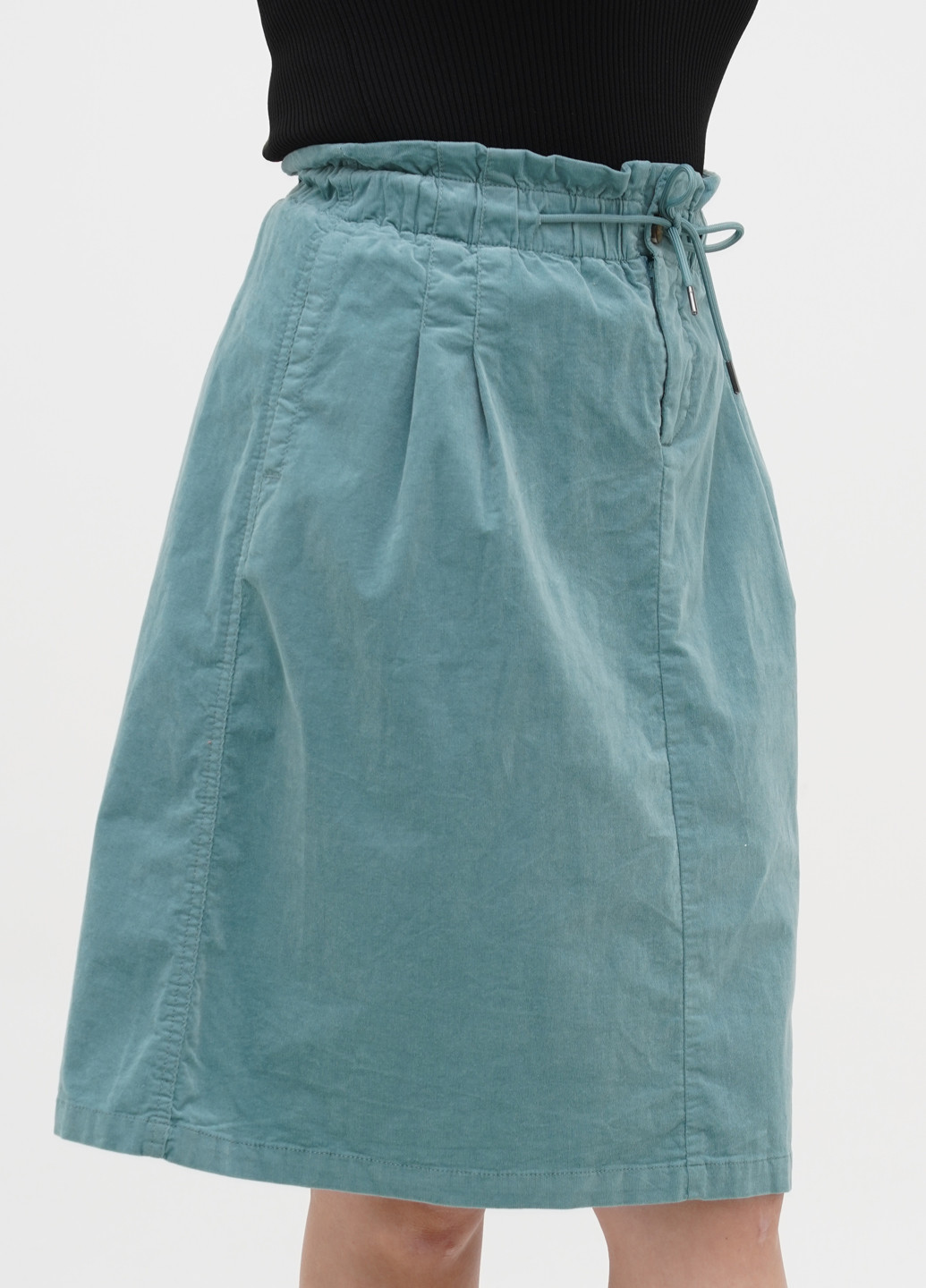 Зеленая кэжуал однотонная юбка S.Oliver а-силуэта (трапеция)