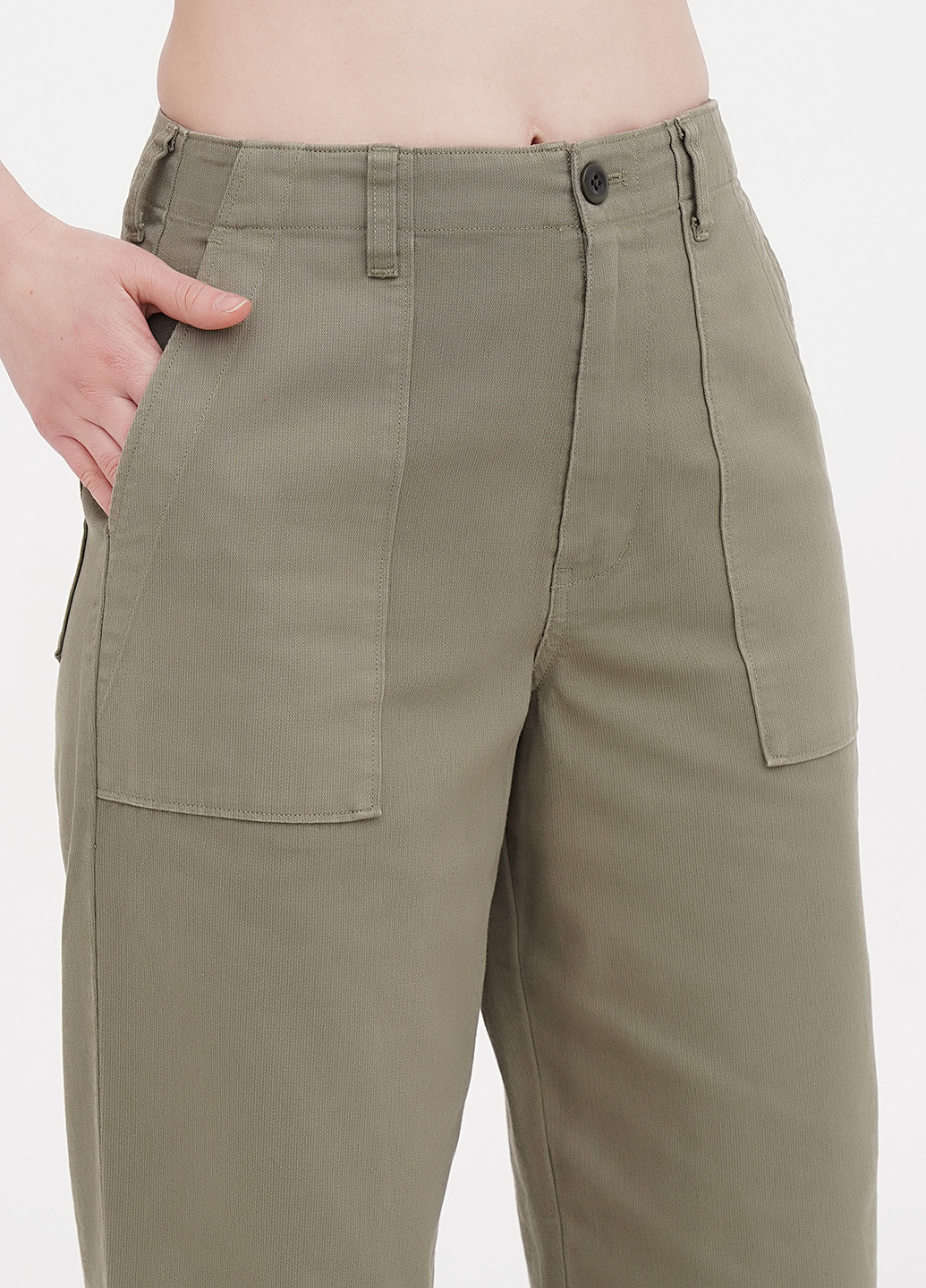 Оливковые кэжуал демисезонные кюлоты, прямые брюки American Outfitters