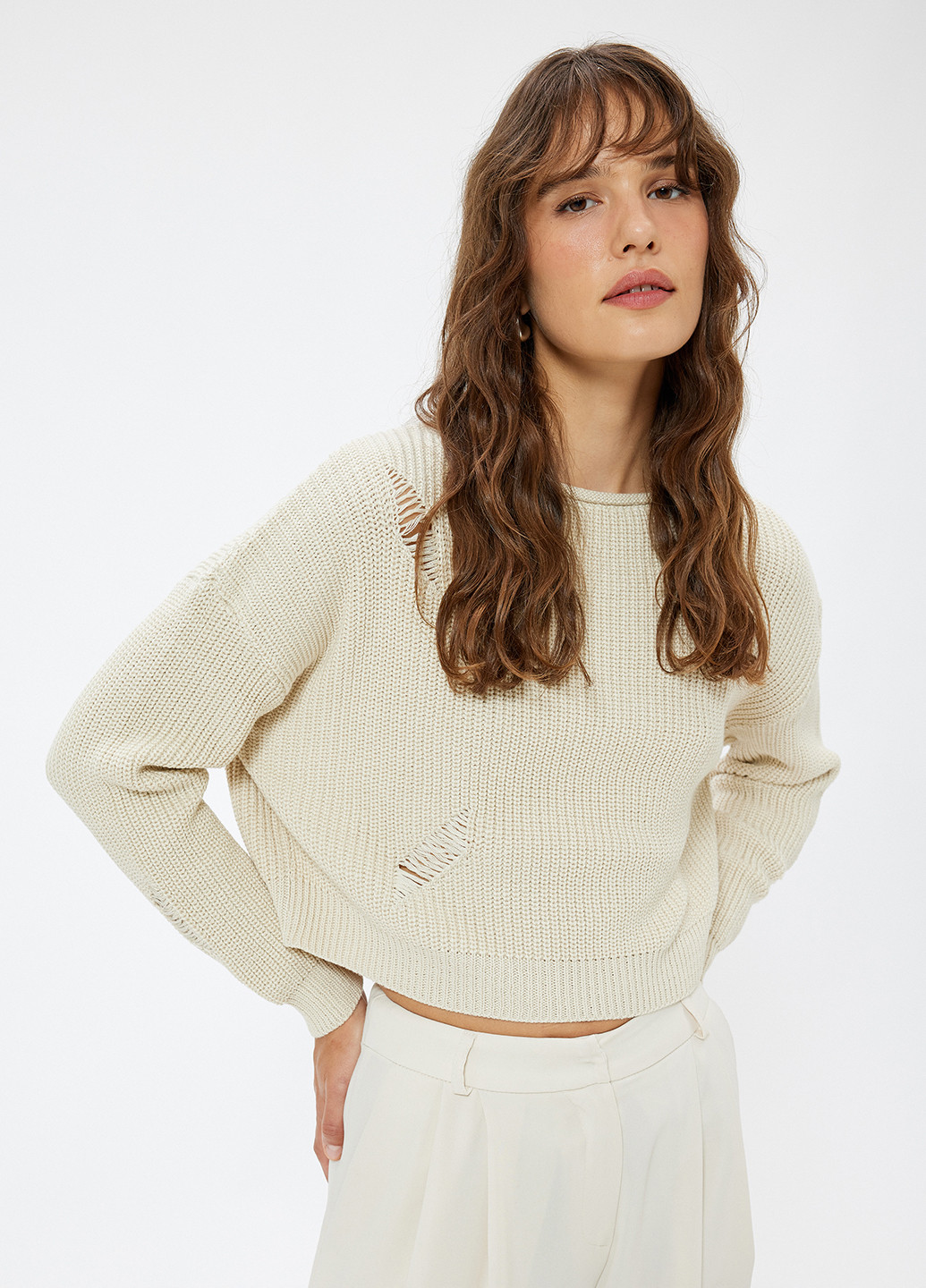 Светло-бежевый демисезонный свитер KOTON