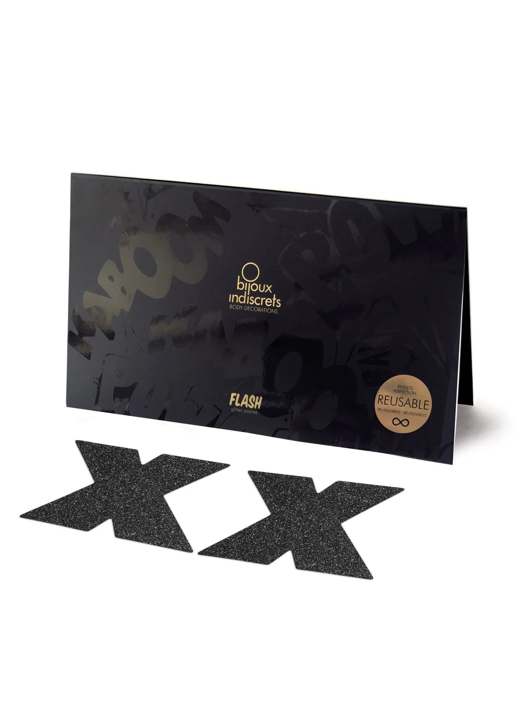 Пестіс - стикини - Flash Cross Black, наклейки на соски Bijoux Indiscrets (255459580)