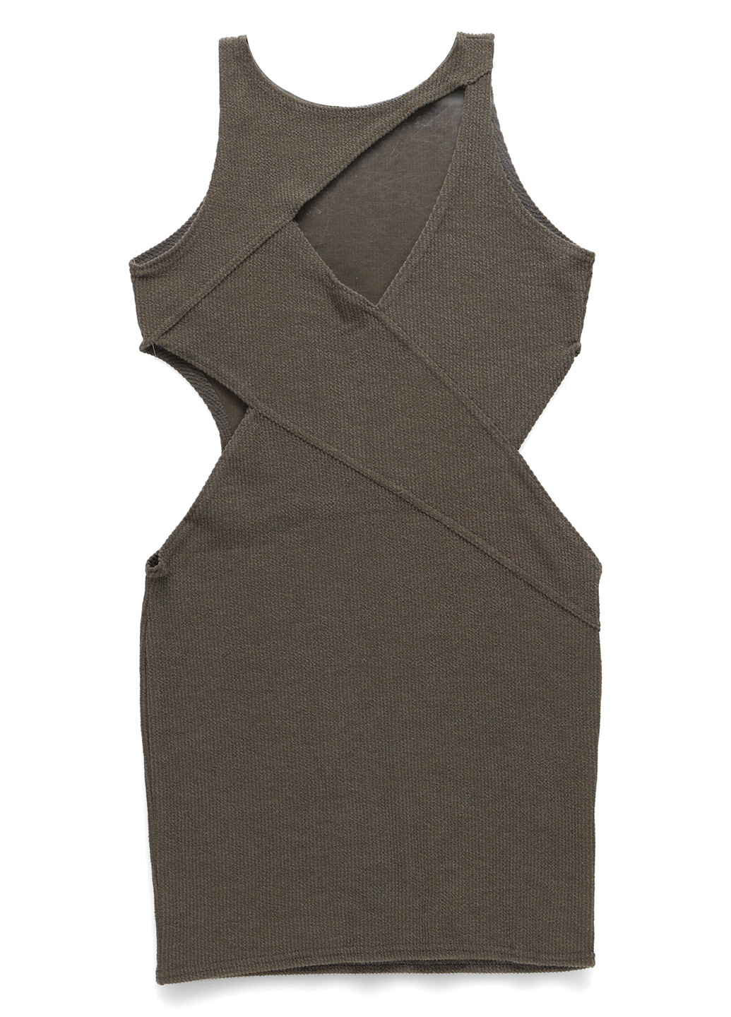 Оливковое (хаки) кэжуал платье платье-майка PrettyLittleThing однотонное