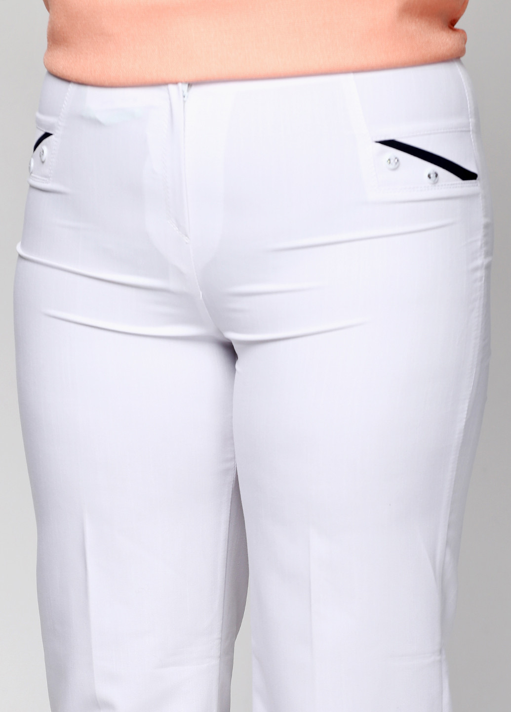 Белые кэжуал летние прямые брюки Ut