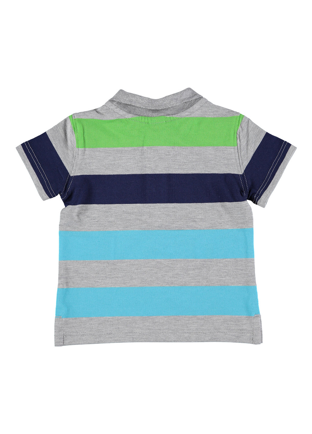 Серая детская футболка-поло для мальчика Wojcik в полоску