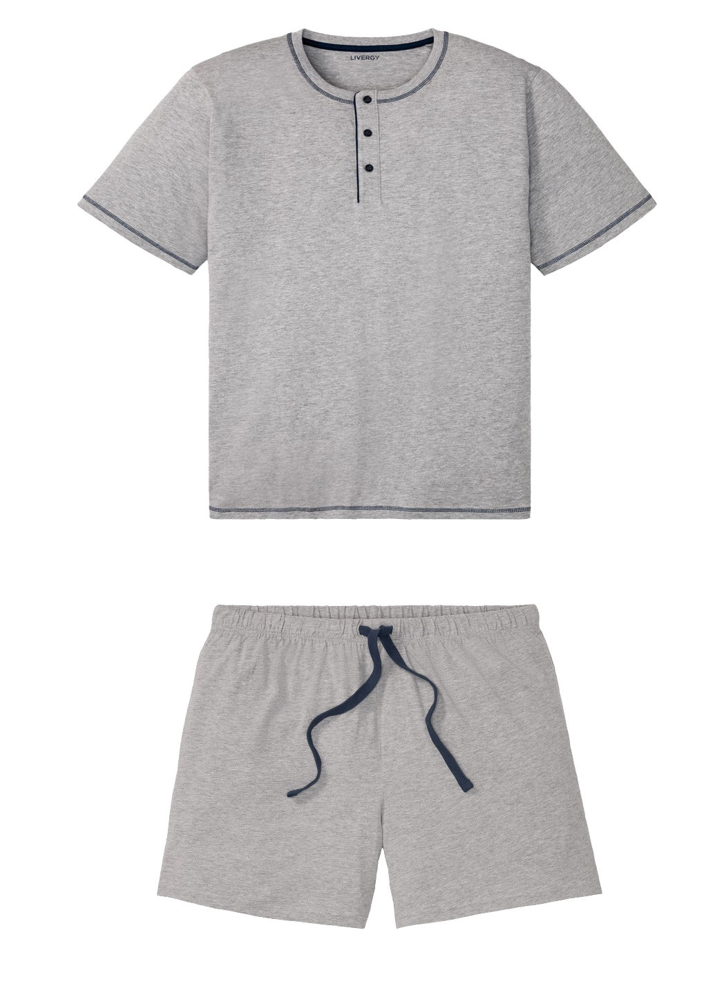 Пижама (футболка, шорты) Esmara футболка + шорты меланж светло-серая домашняя трикотаж, хлопок