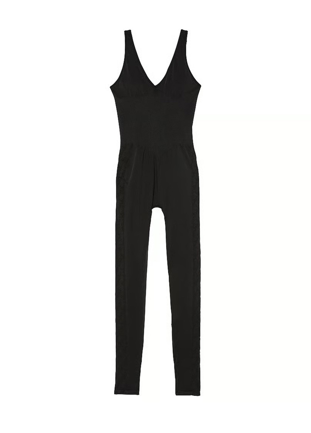 Комбинезон Victoria's Secret комбинезон-брюки однотонный чёрный спортивный полиамид