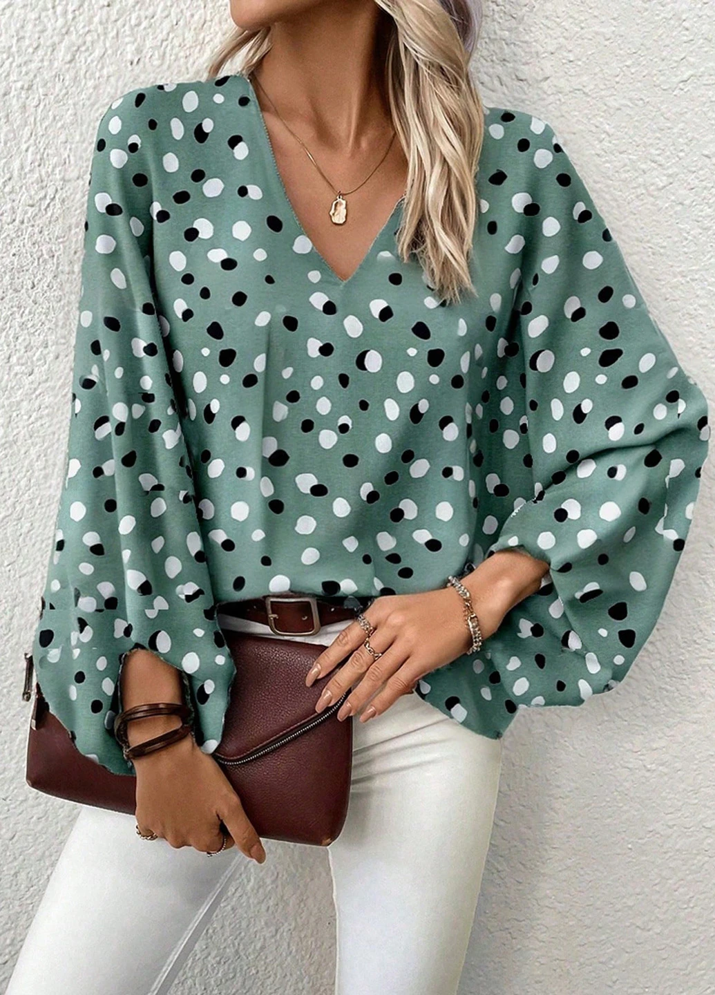 Зелена блуза SHEIN
