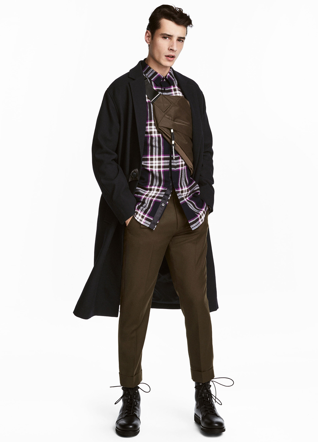 Темно-коричневые кэжуал демисезонные брюки H&M Studio