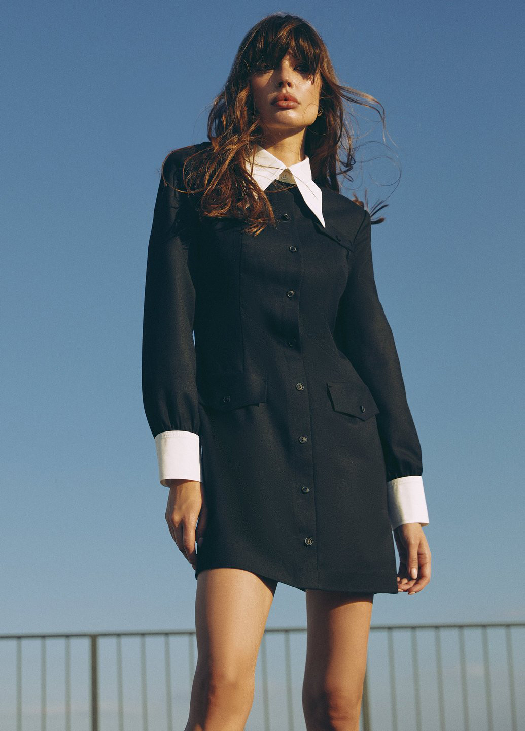 Чорна кежуал сукня сукня-сорочка Gepur однотонна