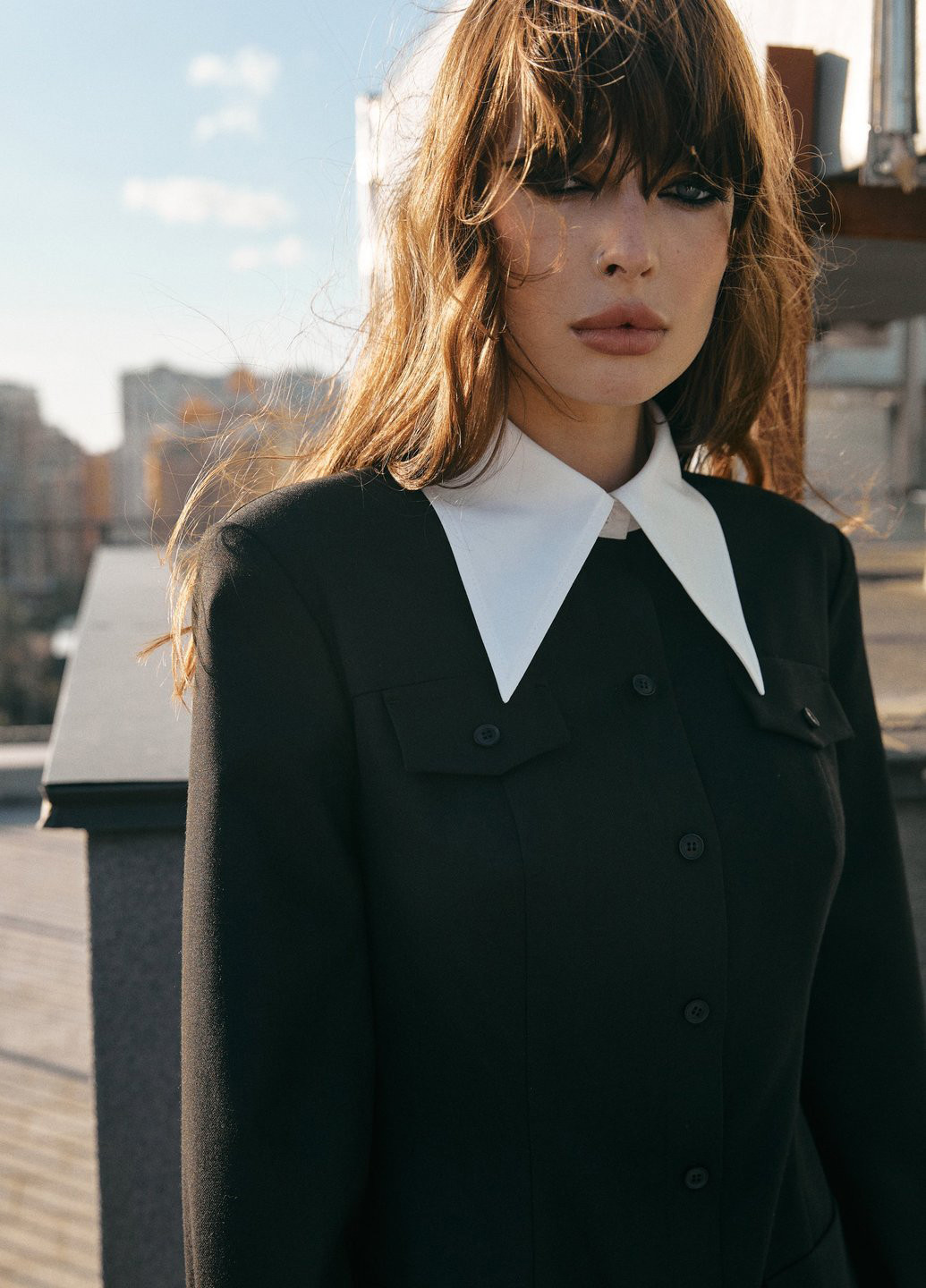 Чорна кежуал сукня сукня-сорочка Gepur однотонна