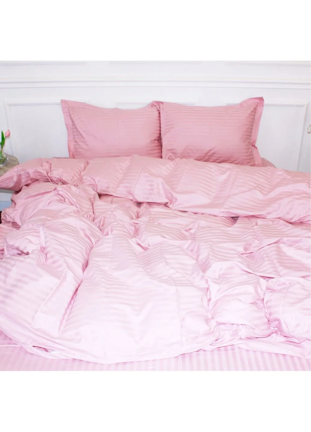 Постільна білизна Satin Stripe 30-0007 Pink 220х240 (2200005249895) Mirson (254072987)
