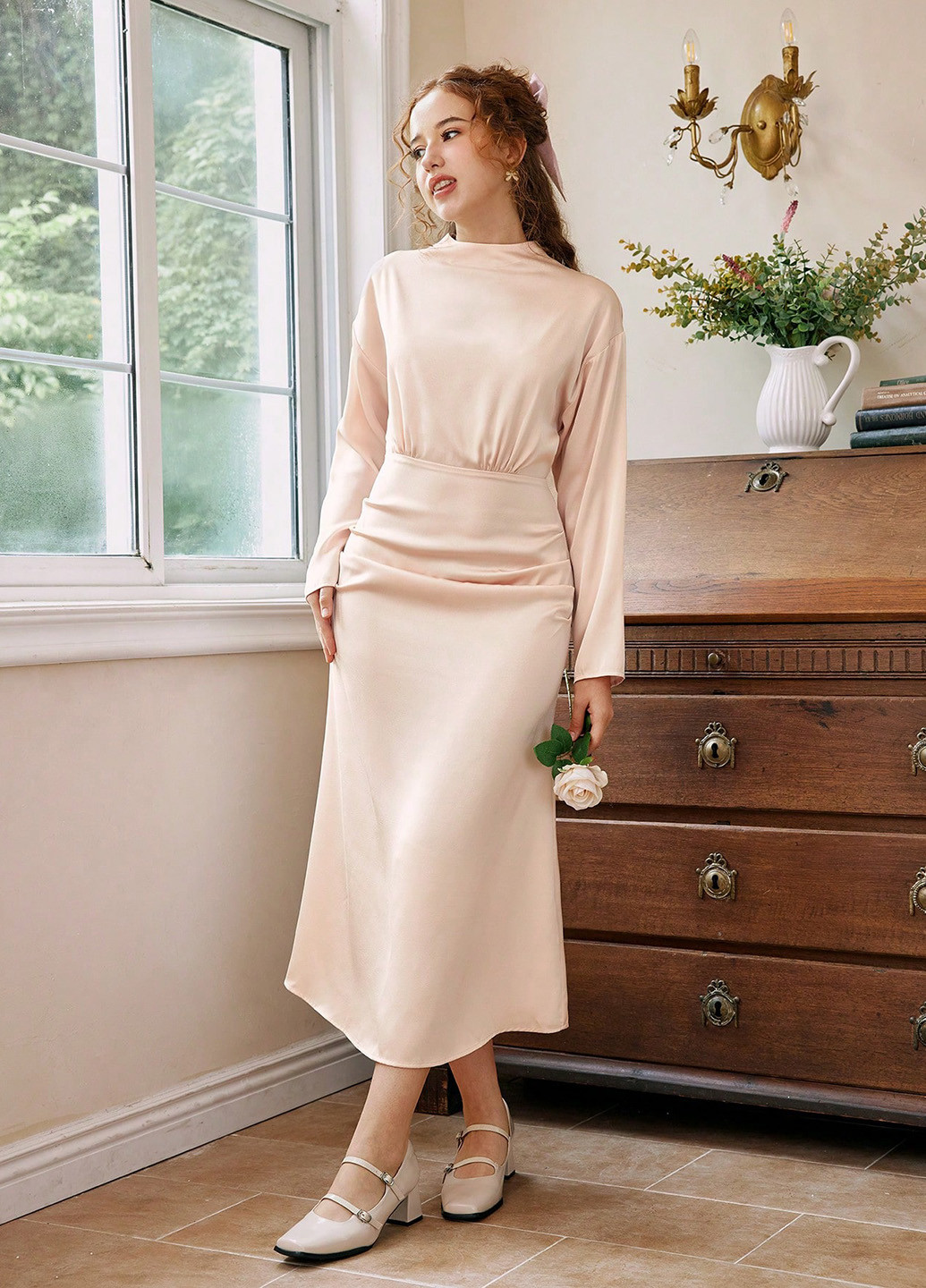 Кремова сукня SHEIN (344454105)