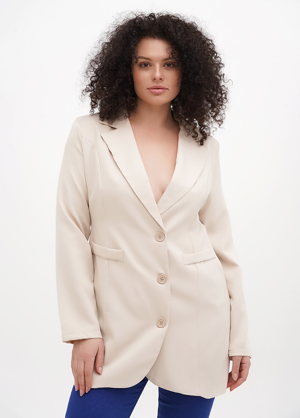 Светло-бежевый женский жакет PrettyLittleThing однотонный - демисезонный