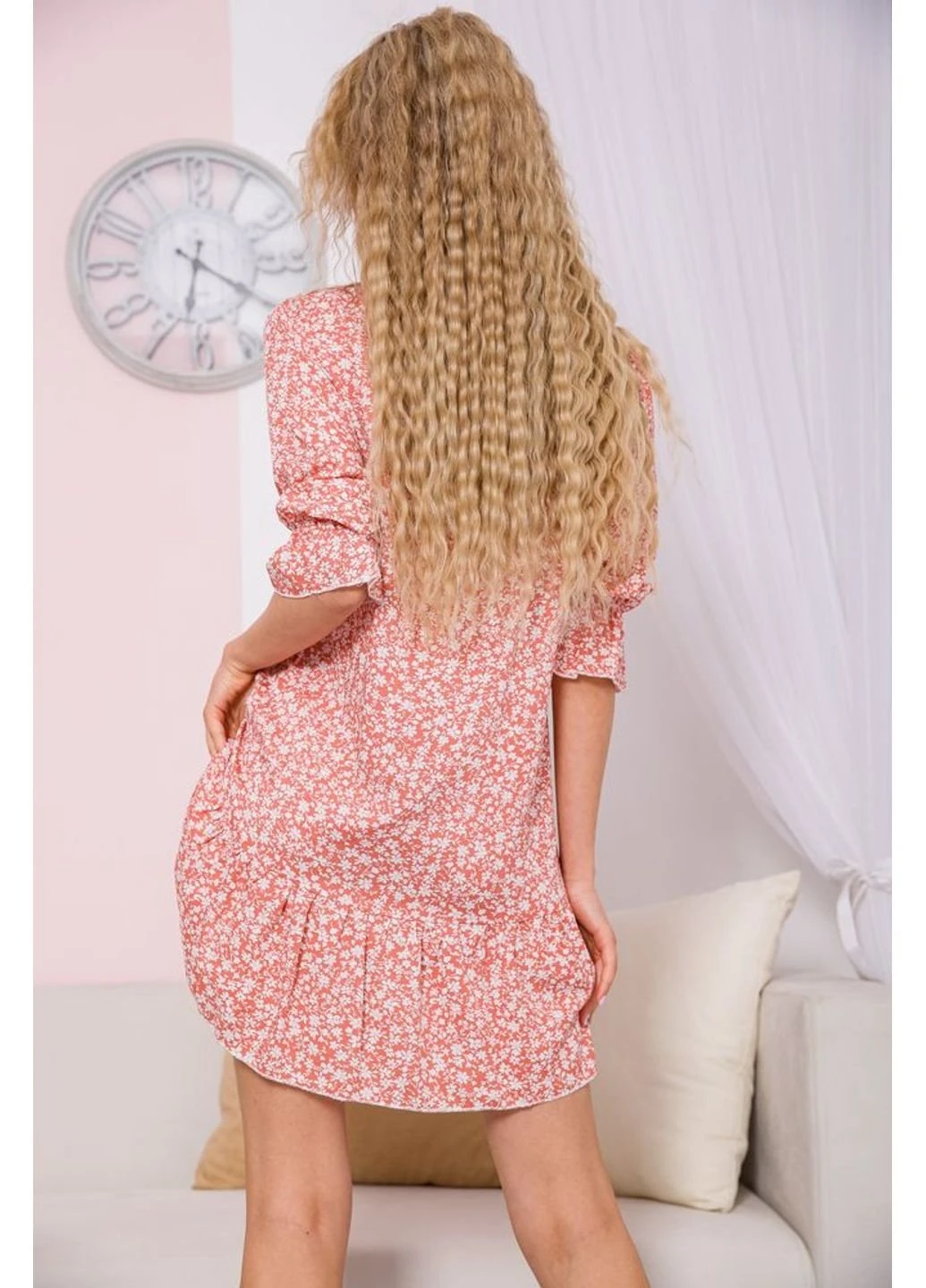 Теракотова святковий сукня 115r0400-5 Kamomile з малюнком