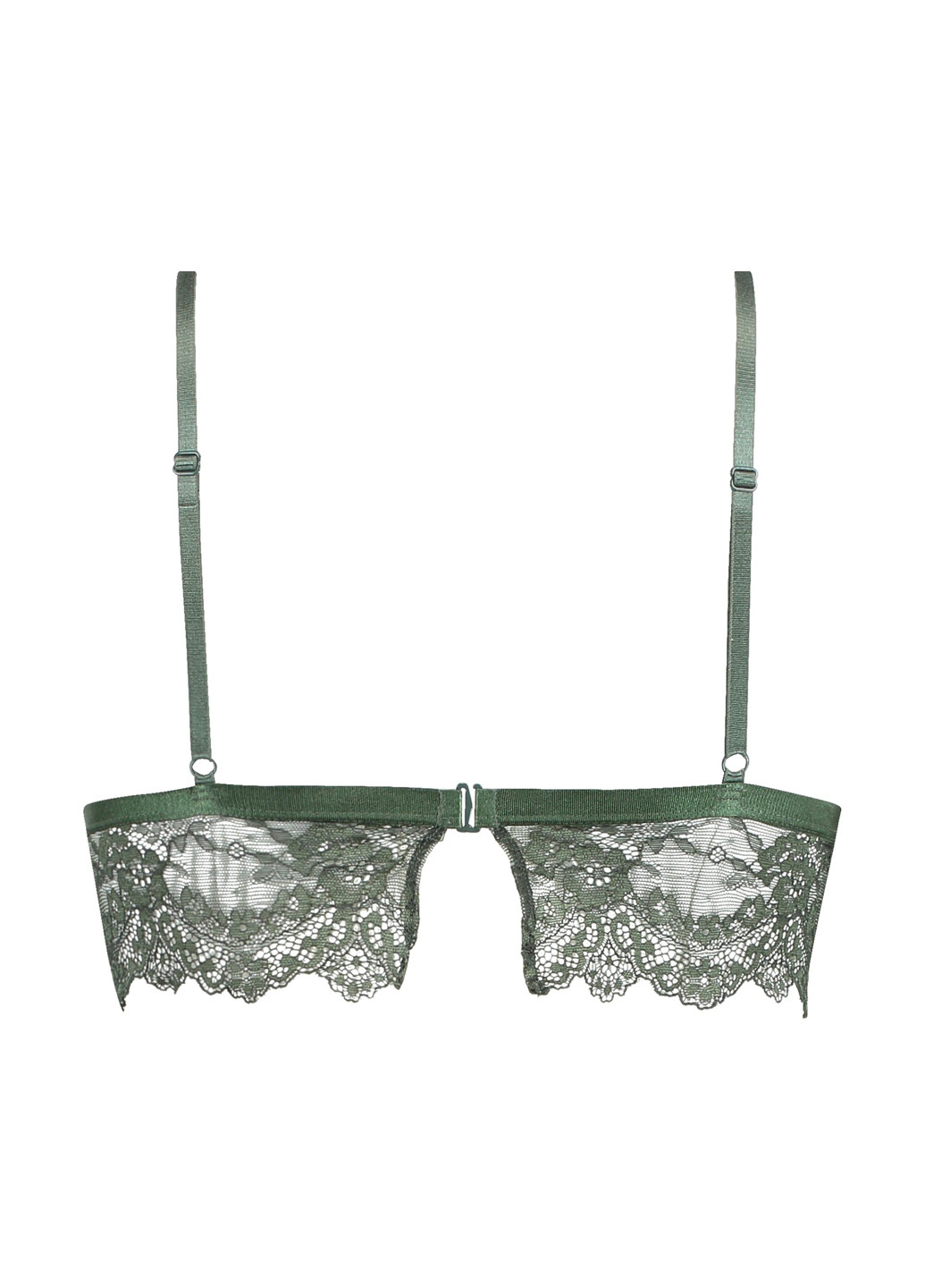 Темно-зелений бралетт бюстгальтер Hunkemoller без кісточок поліамід, мереживо