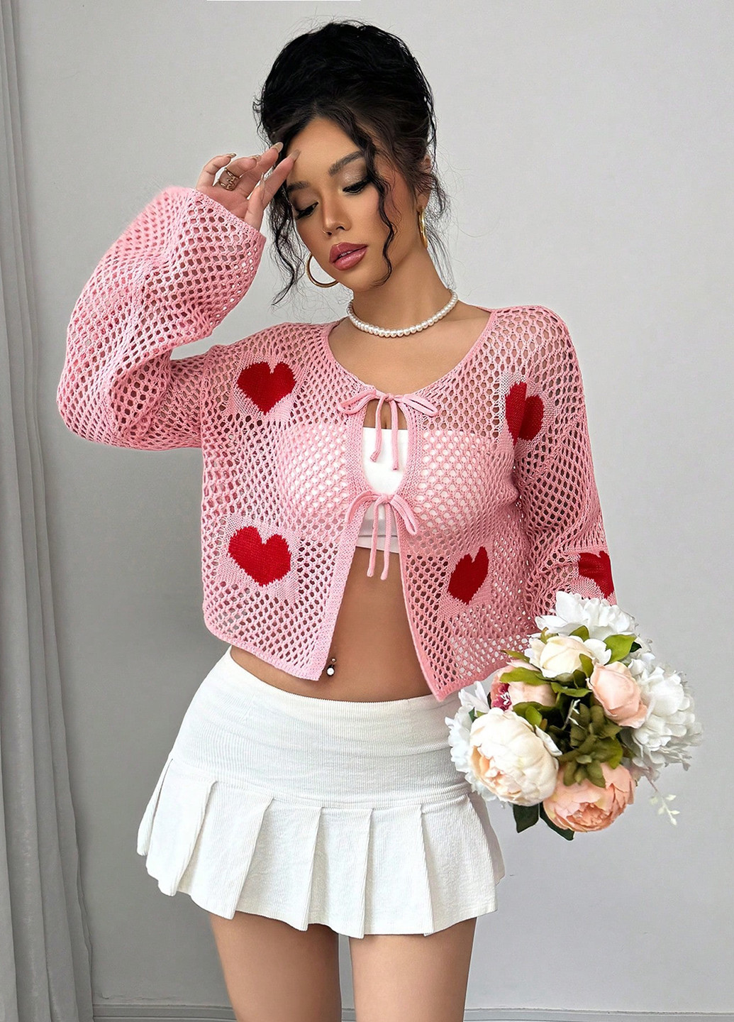 Розовый демисезонный кардиган SHEIN