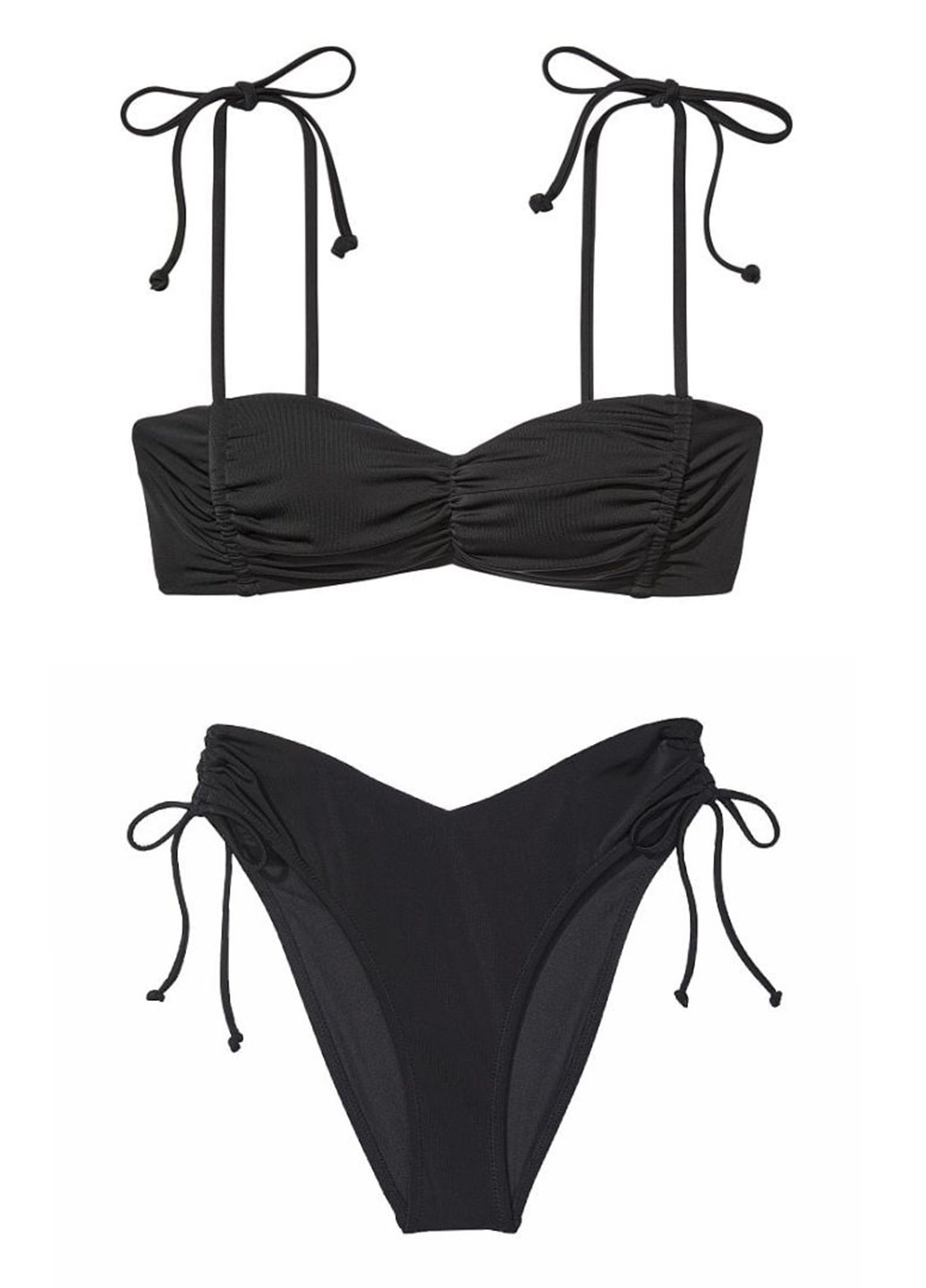 Черный летний купальник (лиф, трусы) раздельный Victoria's Secret