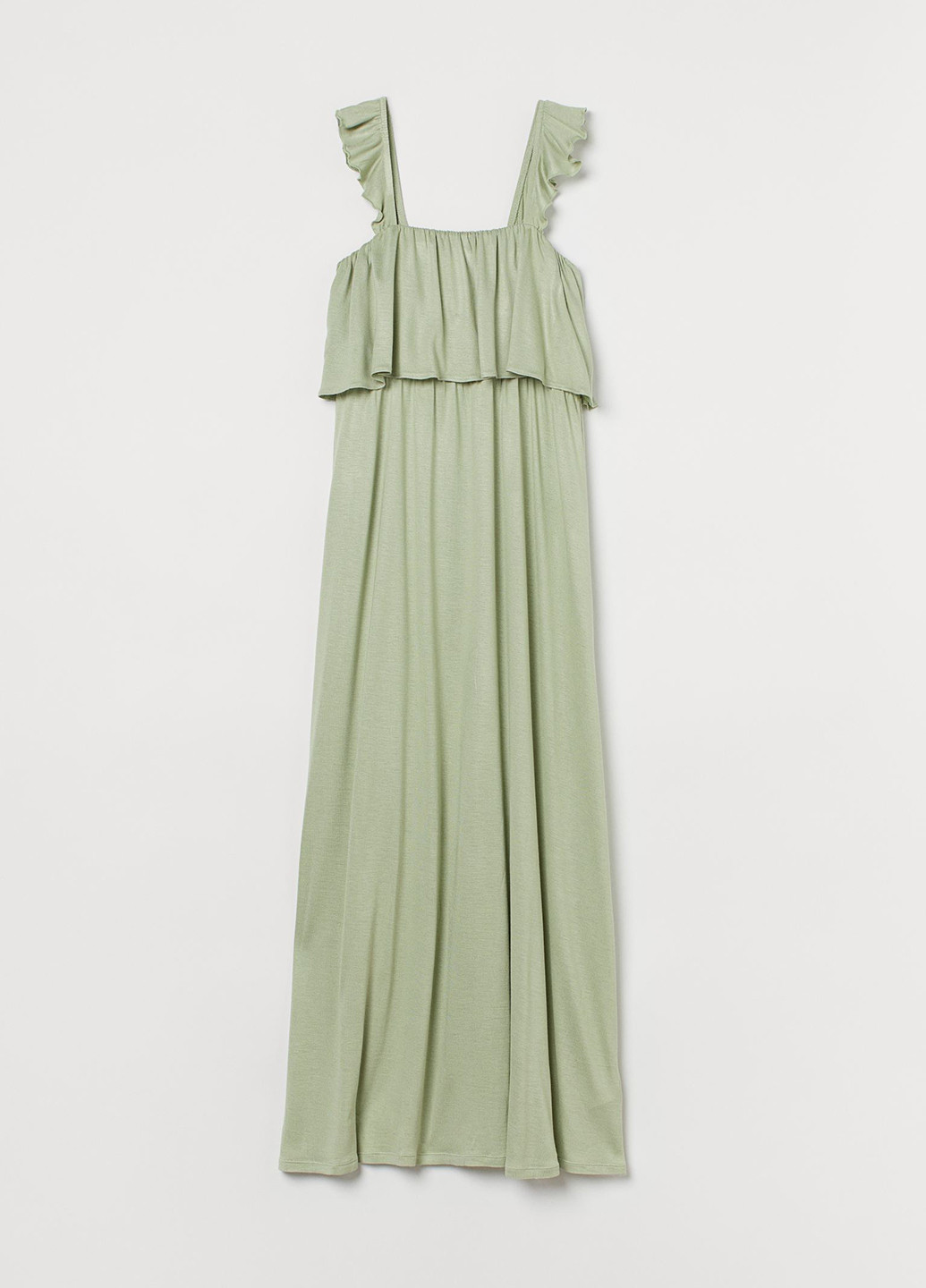 Светло-зеленое кэжуал платье для беременных а-силуэт H&M однотонное