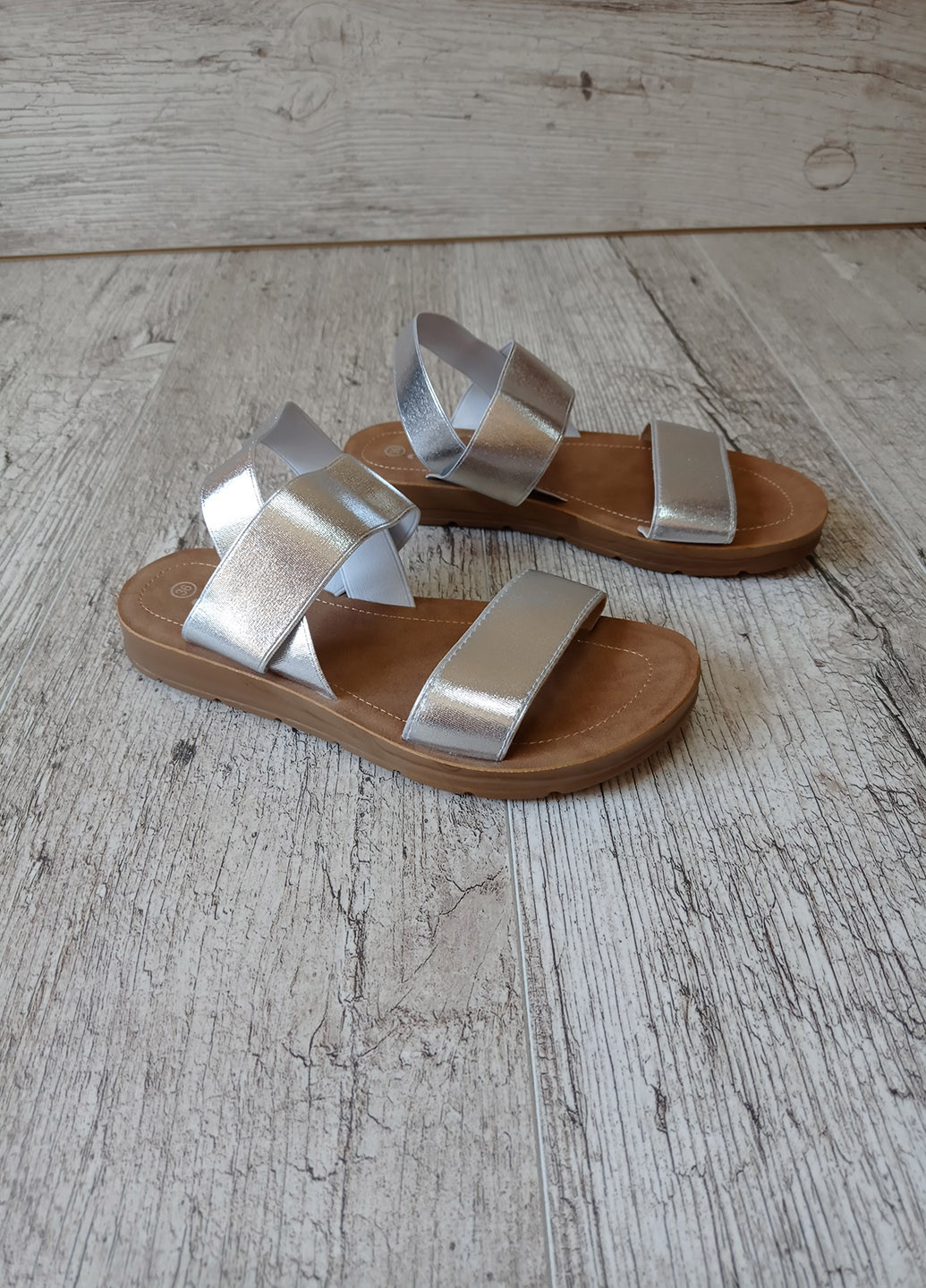 Серебряные босоножки Violeta Wonex