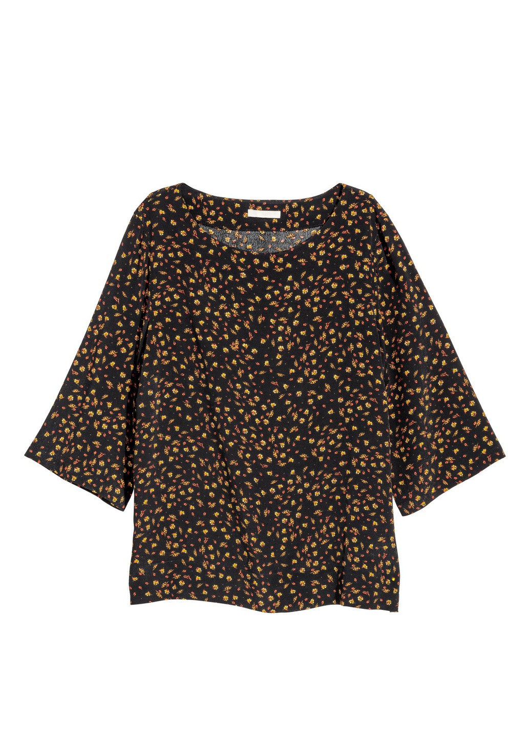 Черная летняя блузка с коротким рукавом H&M