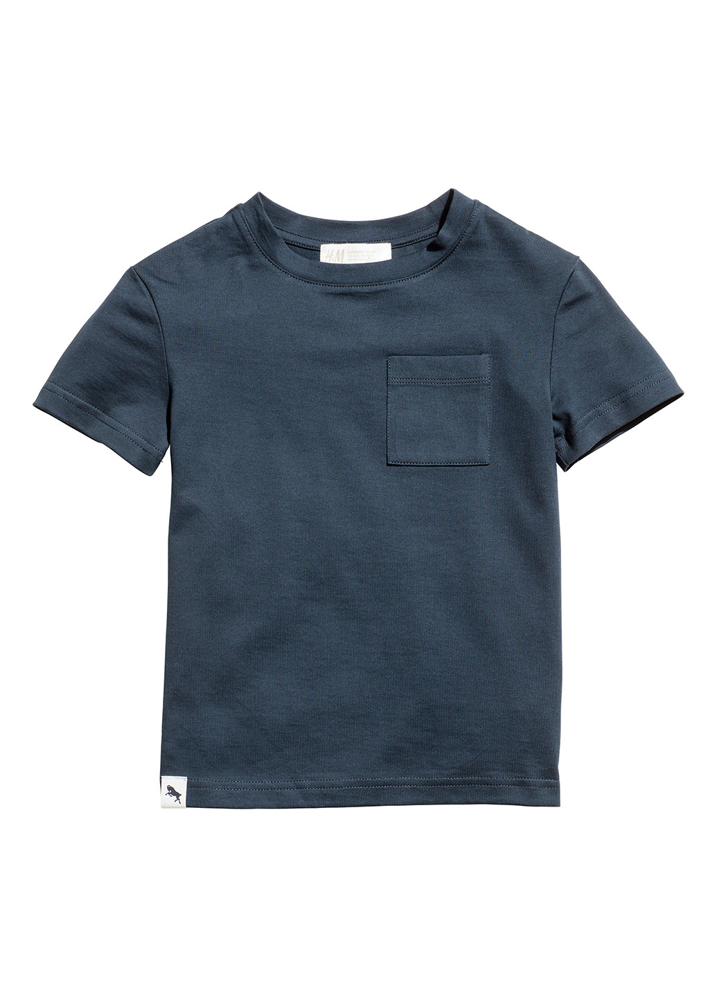 Темно-синя літня футболка з коротким рукавом H&M