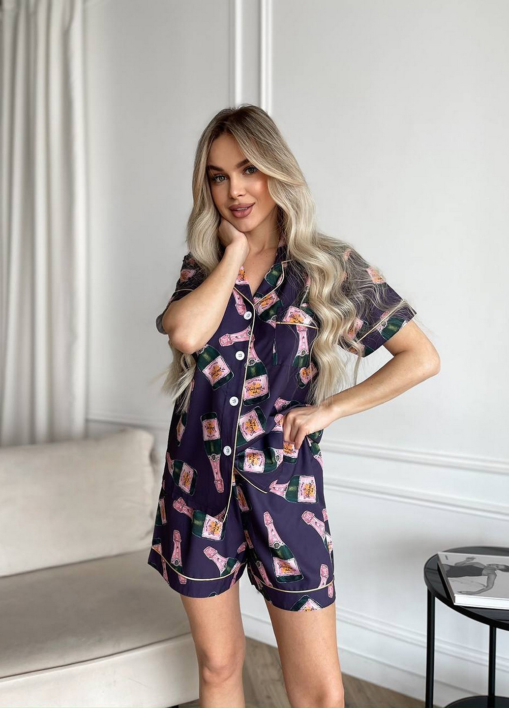 Фіолетова всесезон піжама (сорочка, шорти) сорочка + шорти NOVA VEGA