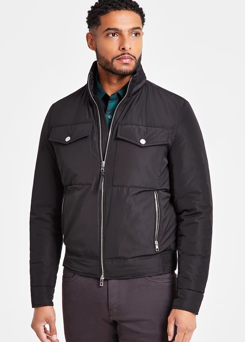 Чорна демісезонна куртка байкерська Michael Kors