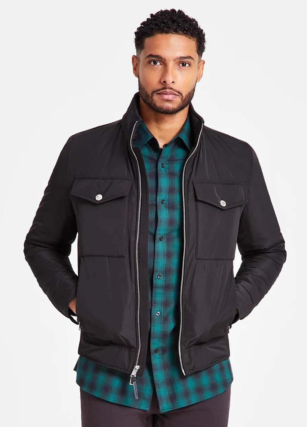 Чорна демісезонна куртка байкерська Michael Kors