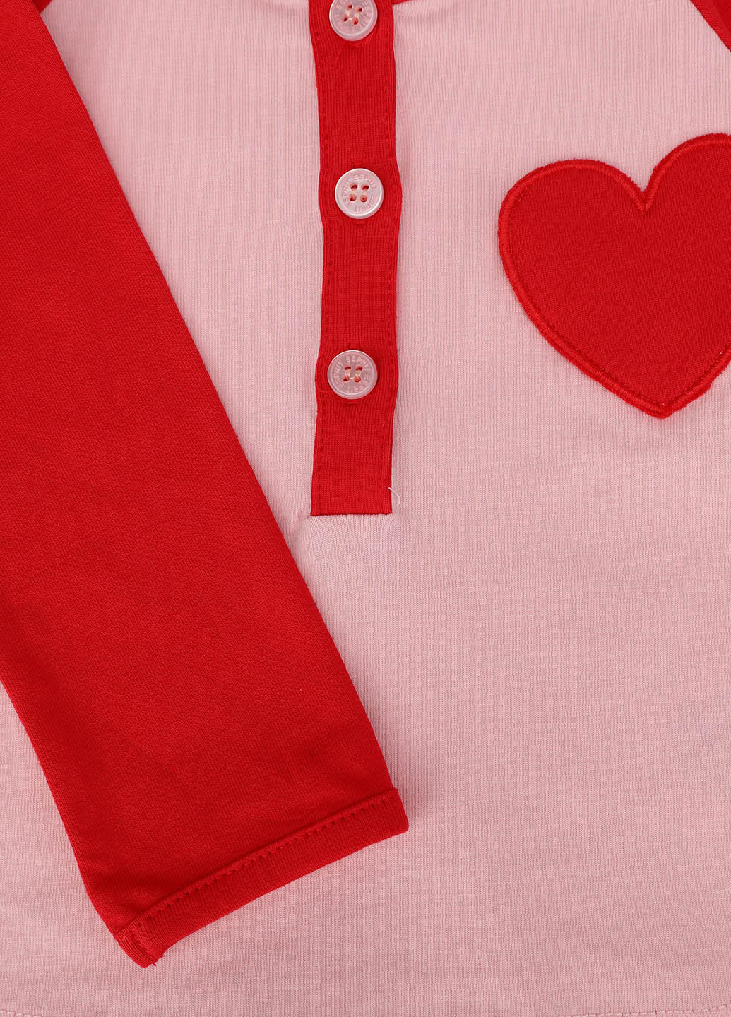 Розовый демисезонный кэжуал лонгслив Esprit с сердечками