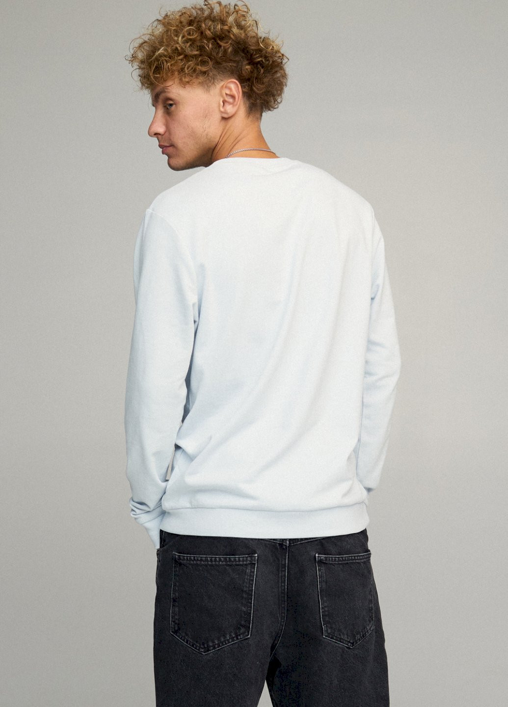 Светло-голубой свитшот мужской basic /no flis/ YAPPI (252258541)