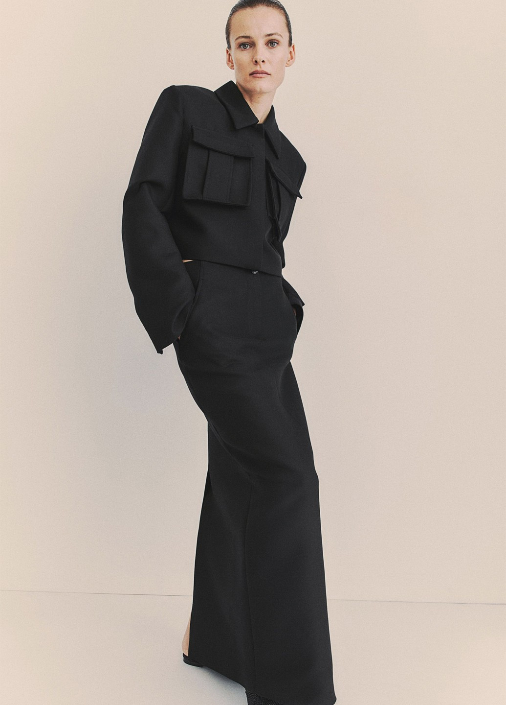 Чорна демісезонна куртка куртка-піджак H&M