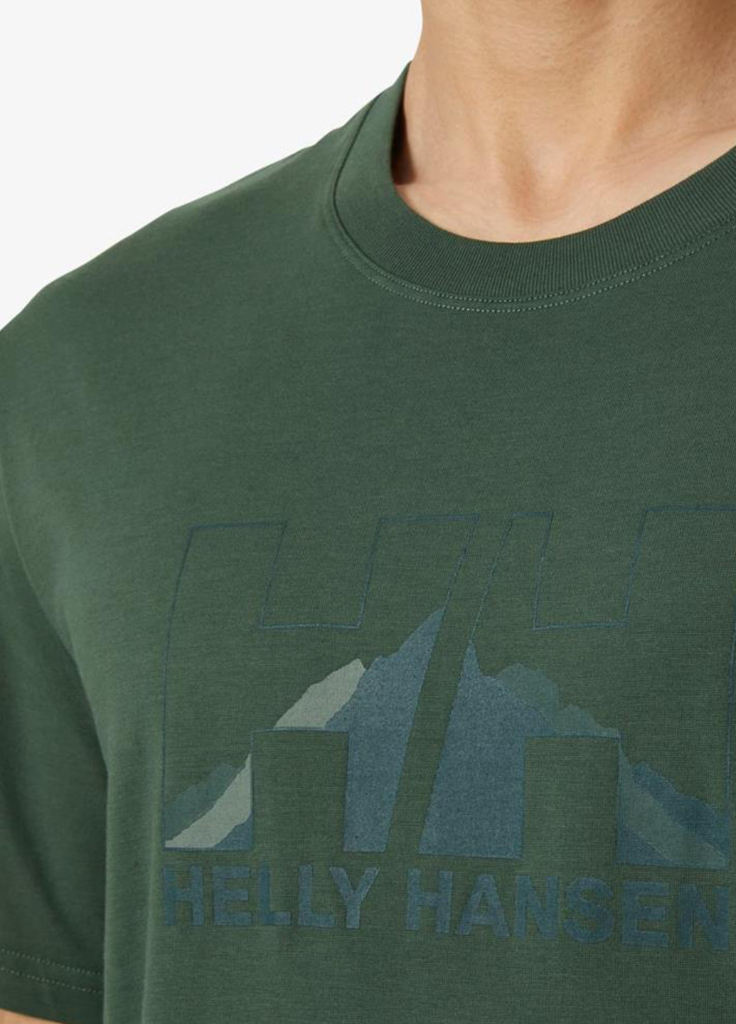 Серо-зеленая футболка 62978-476 Helly Hansen NORD GRAPHIC T-SHIRT