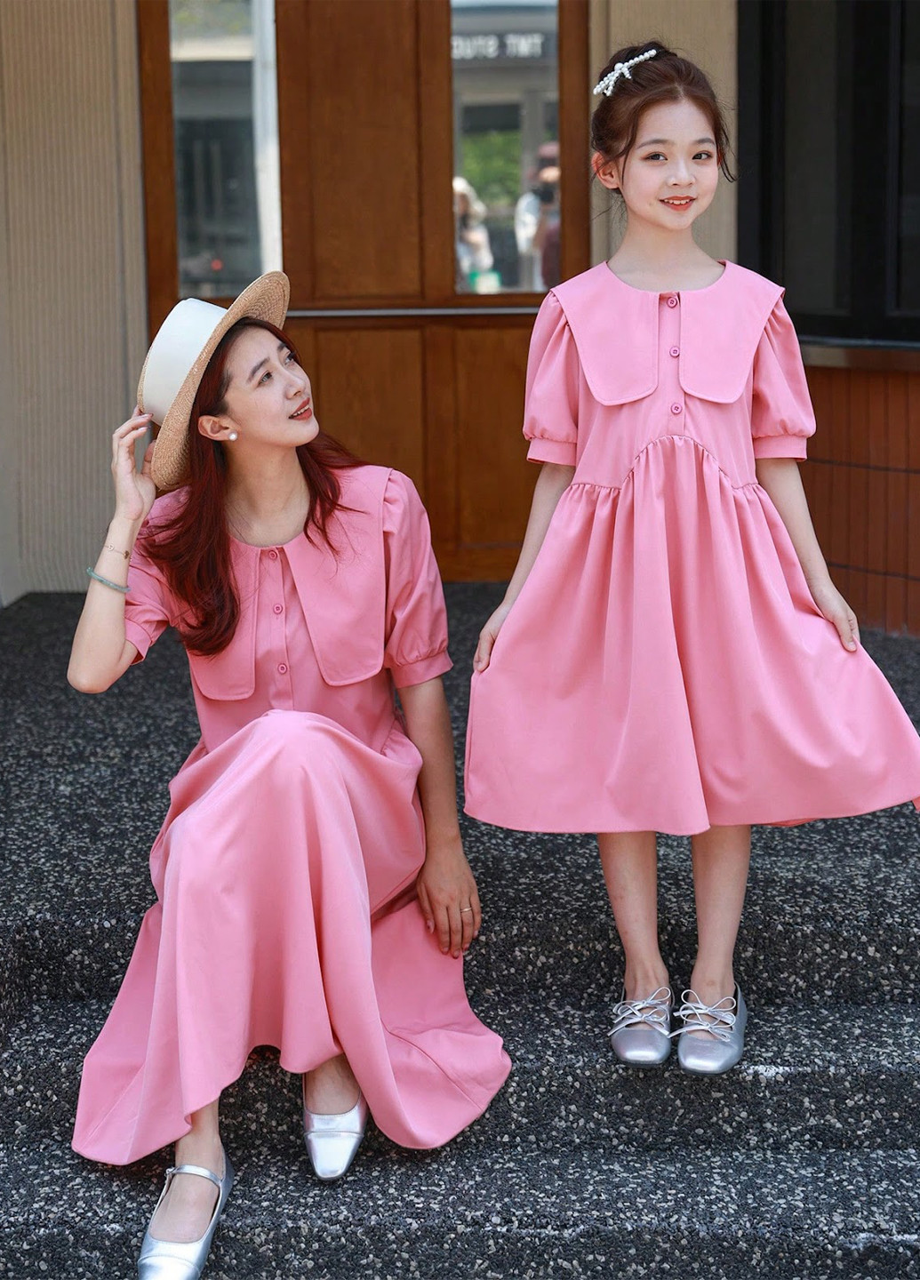 Светло-розовое кэжуал платье а-силуэт SHEIN однотонное