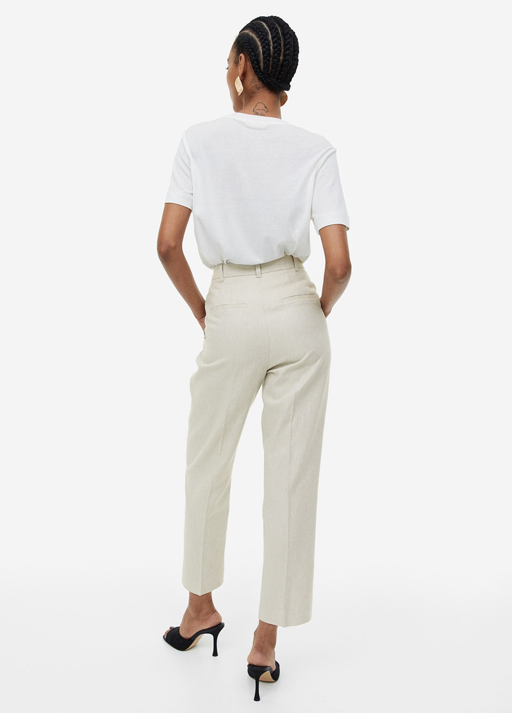 Кремовые кэжуал демисезонные классические брюки H&M