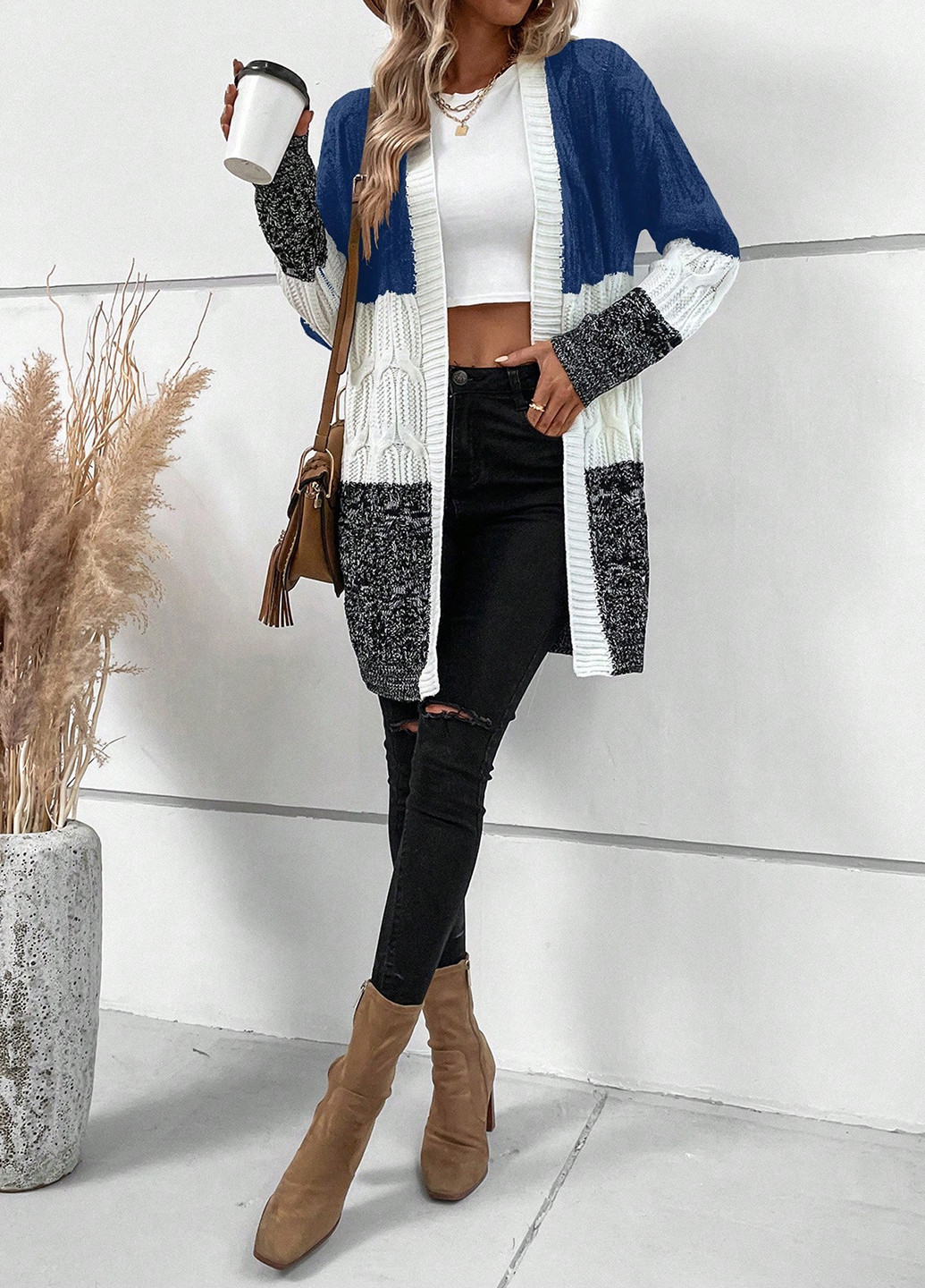 Разноцветный демисезонный кардиган SHEIN