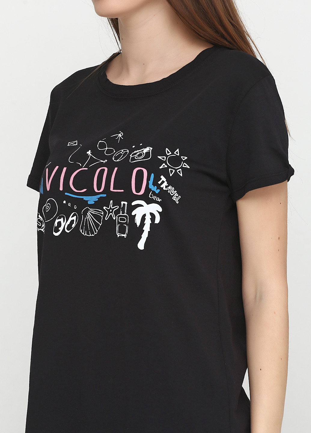 Черная летняя футболка Vicolo