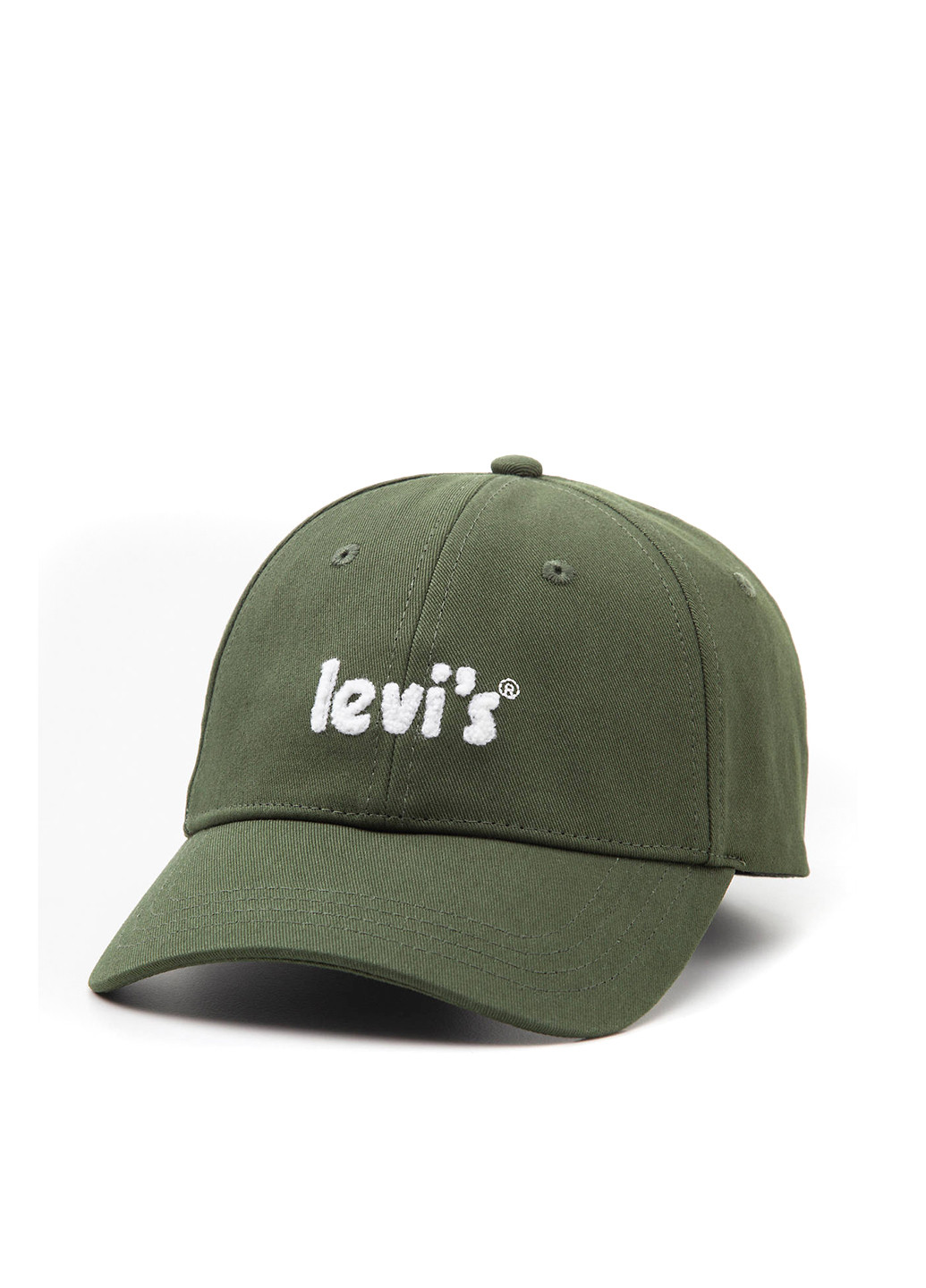 Кепка Levi's бейсболка однотонная зелёная повседневная хлопок