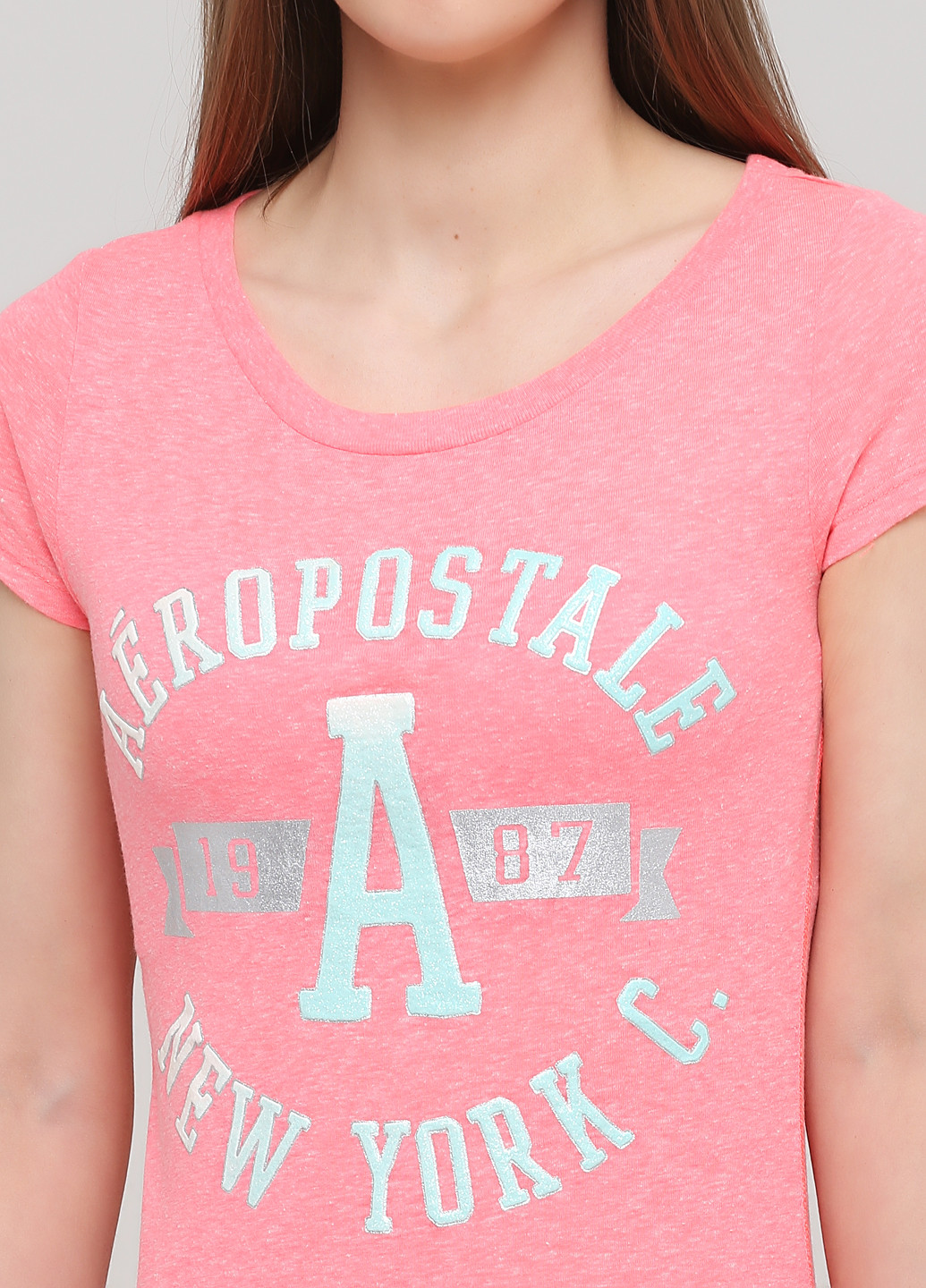 Кислотно-розовая летняя футболка Aeropostale