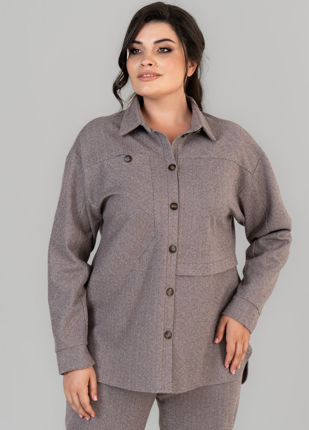 Коричневая кэжуал рубашка меланж A'll Posa