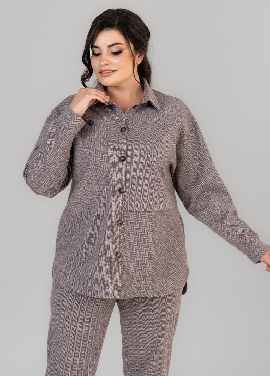 Коричневая кэжуал рубашка меланж A'll Posa