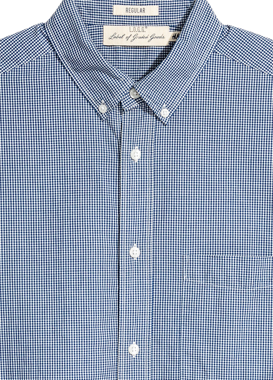 Темно-синяя кэжуал рубашка в клетку H&M