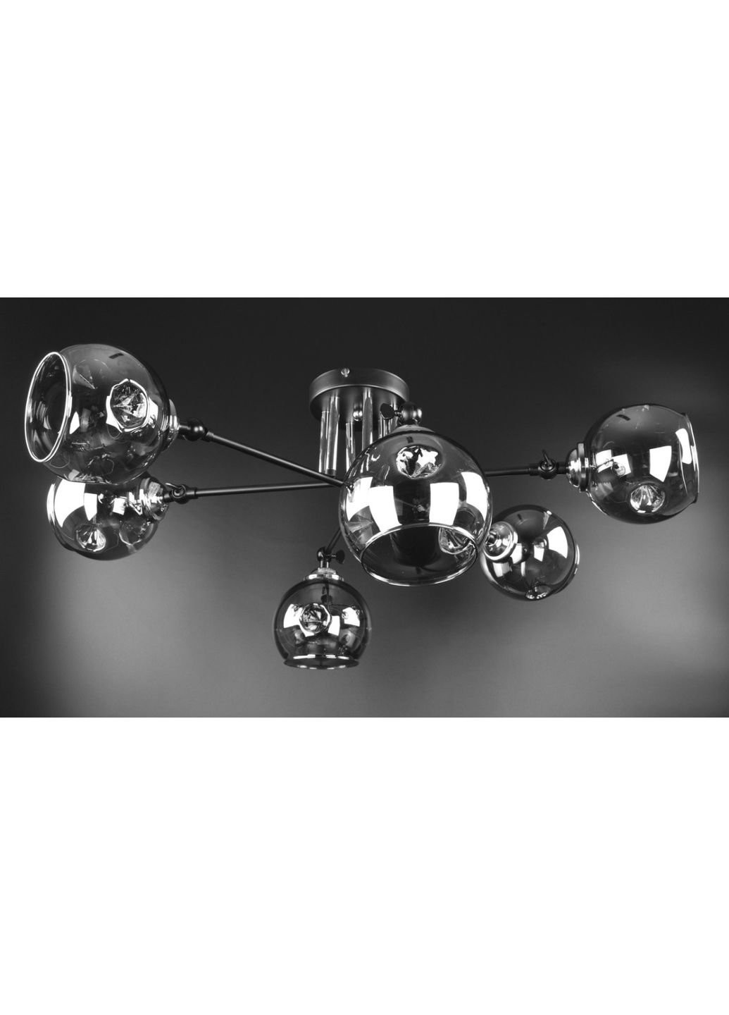 Люстра стельова на 6 лампочок 51810/6-gr Чорний 25х72х72 см. Sunnysky (253628988)