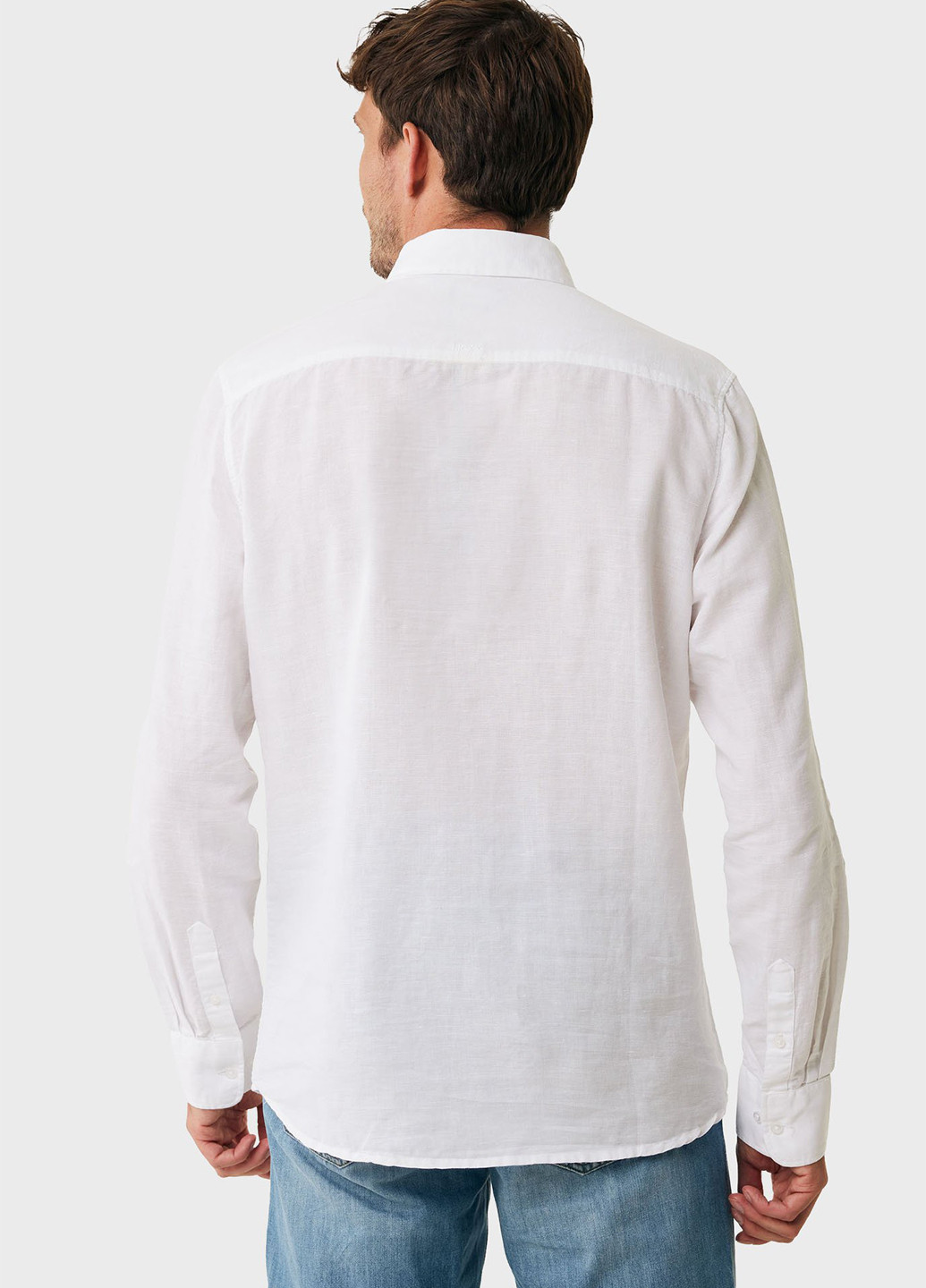 Белая кэжуал рубашка однотонная Mexx